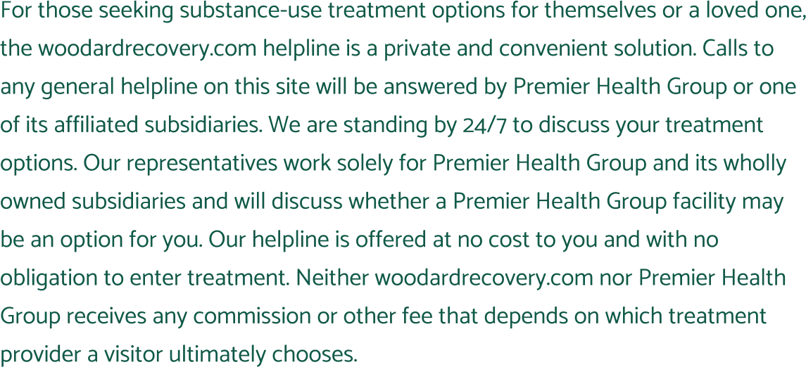 Disclosure: calls may be answered by an affiliated treatment provider; no referral fee is charged.